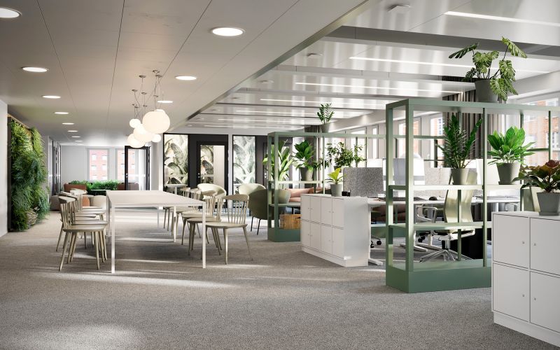 Havainnekuva 5. kerroksen toimitiloista