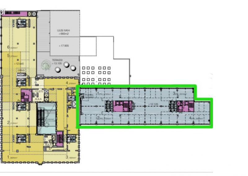 Paasivuorenkatu 4-6 pohjaluonnos 1050 m2