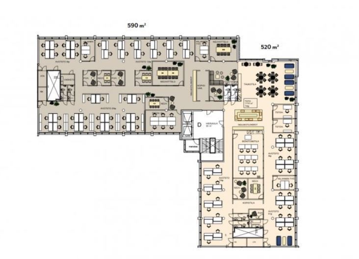 1131 m2 jaettu kahteen osaan