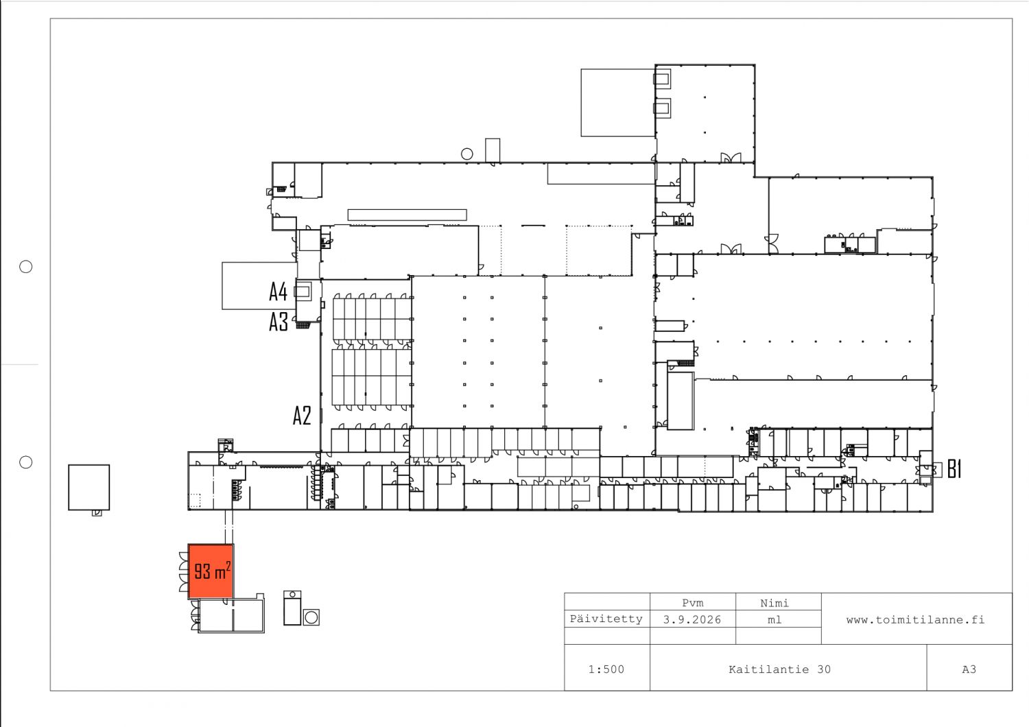 Varastotila / autotalli 93 m²