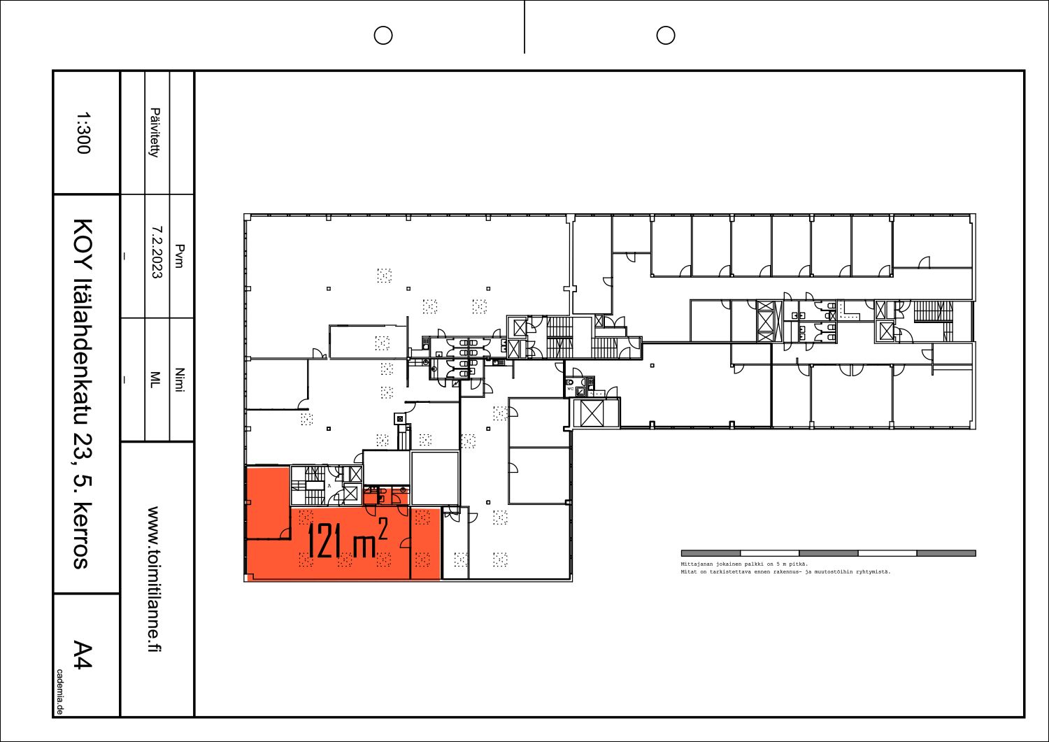 Toimistotila 121 m²