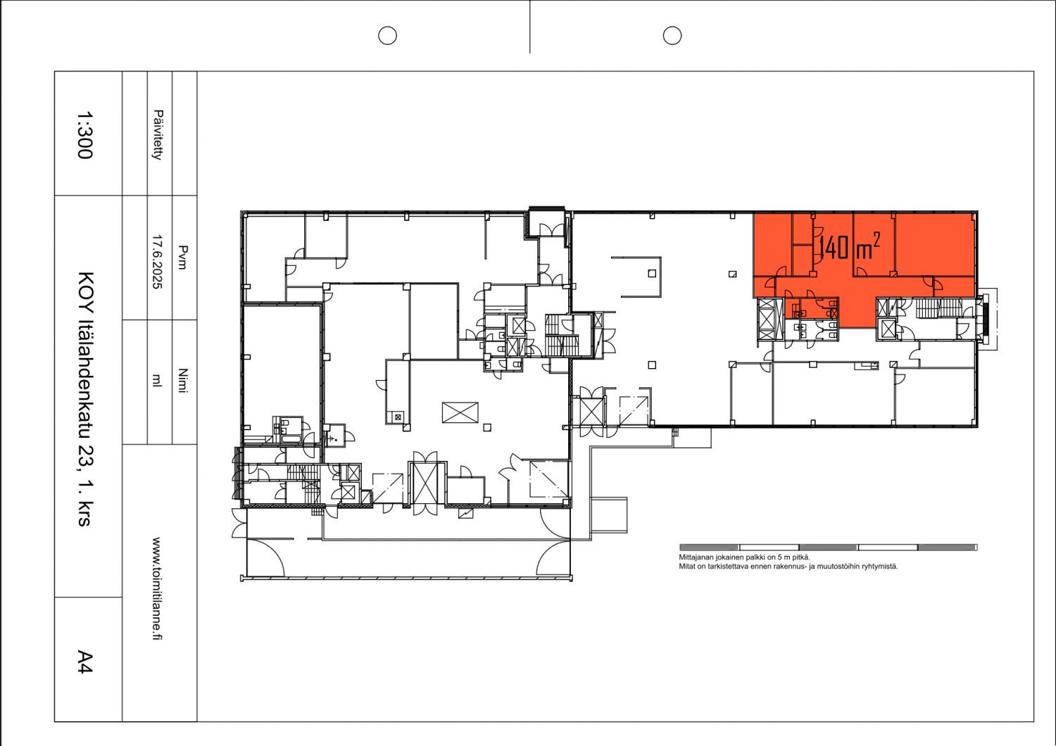 Toimistotila 140 m²