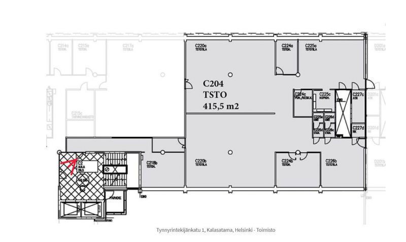 2. krs pohja 415,5 m2
