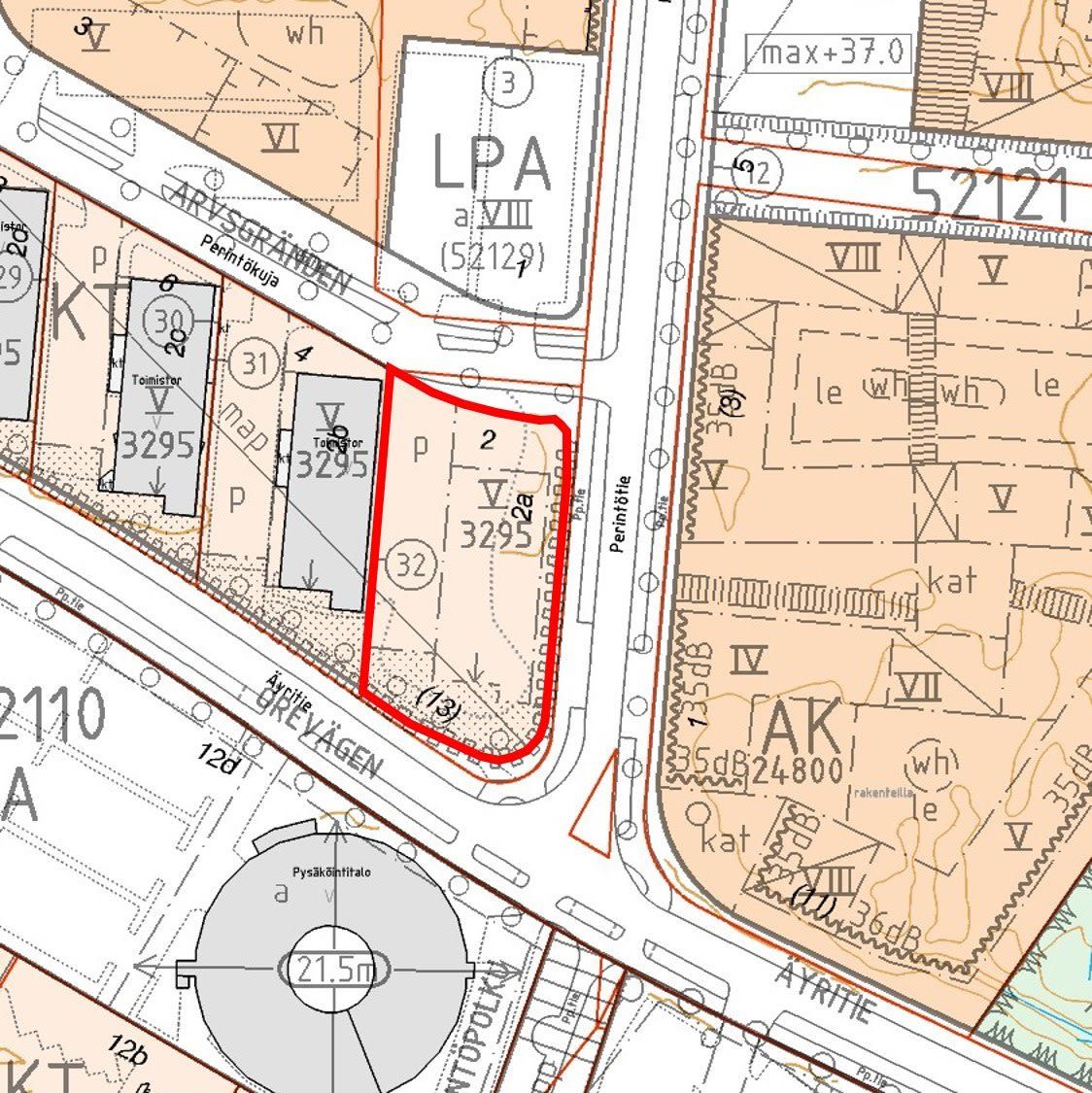 Toimistorakennustontti Vantaan Aviapoliksessa lähellä lentoasemaa