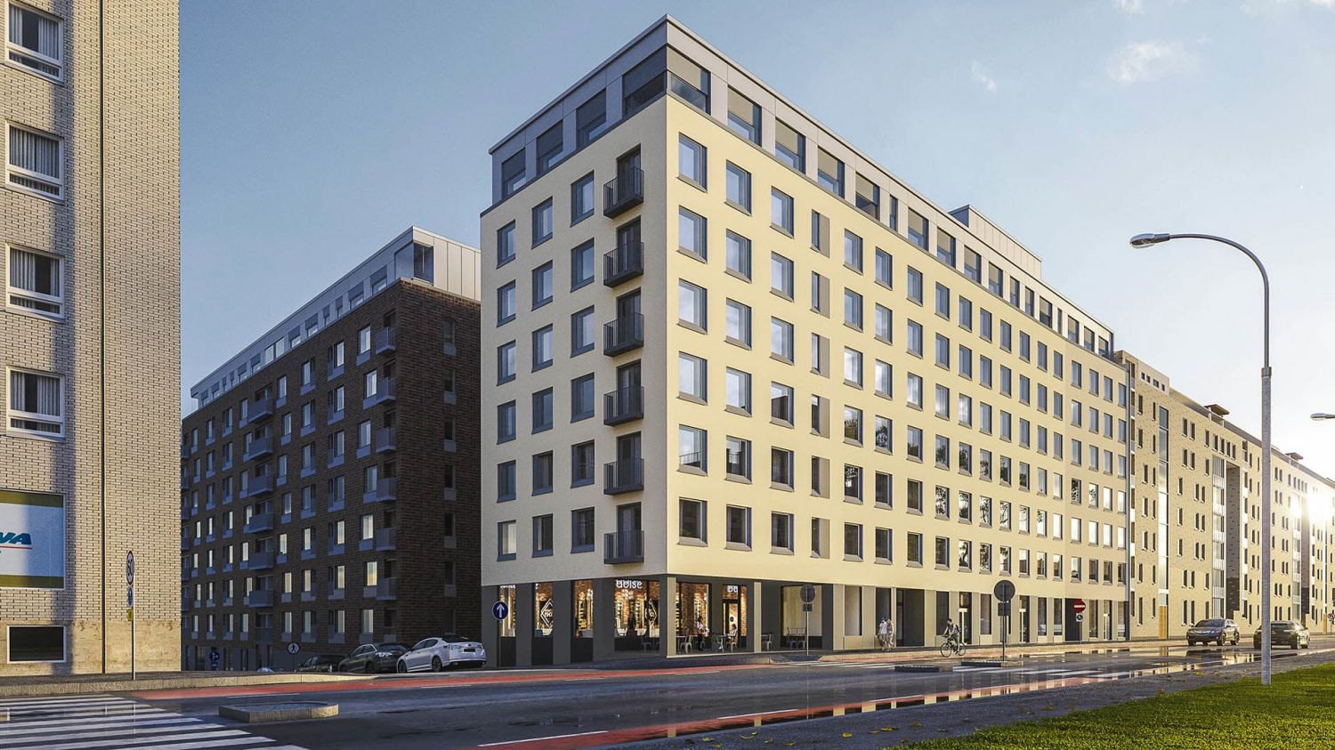 Liiketiloja Arabianrannassa Hämeentien varrella