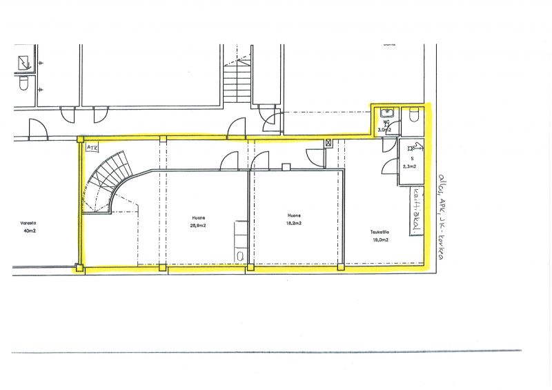 Alakerran työtila 90m²
