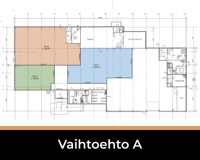 800 m² vapaata varastotilaa Vuokrataan toimitilaa kivenheiton päästä Tampereen ohitustieltä sijaitsevasta Toiviontie 1, Pirkkala kiinteistöstämme. Tiloja voidaan pilkkoa myös pienemmiksi sopimusalueiksi. Yllä oleviin kuviin on laitettu muutama vaihtoehto siitä, kuinka tila voidaan jakaa useammak...