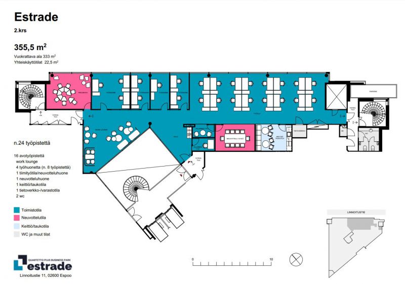 355,5 m2 (333 m2 + 22,5 m2 jyv.)