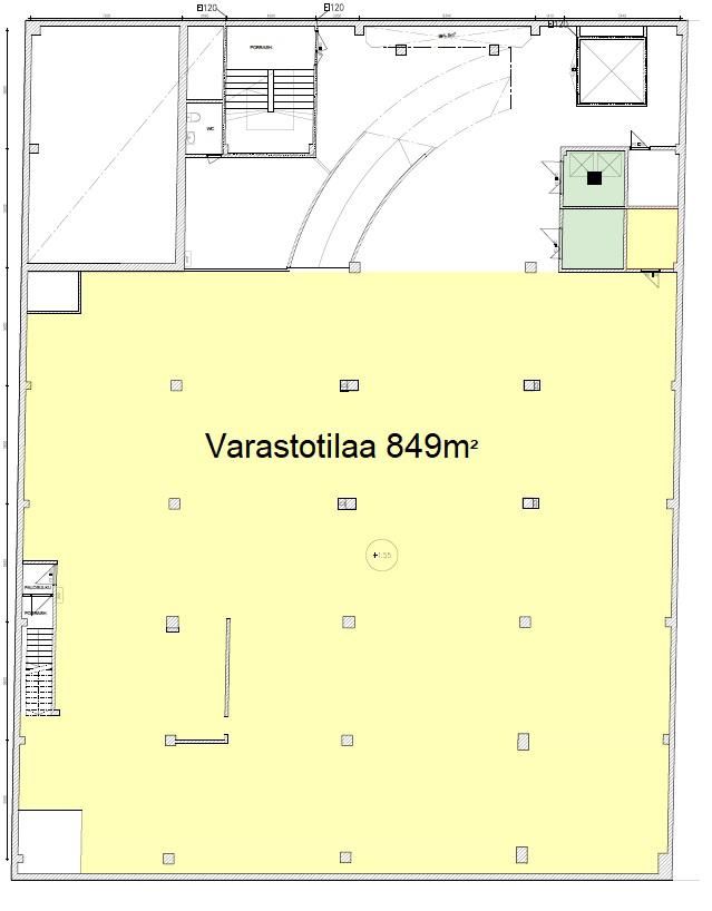 Arkisto-varastotilaa 849m²