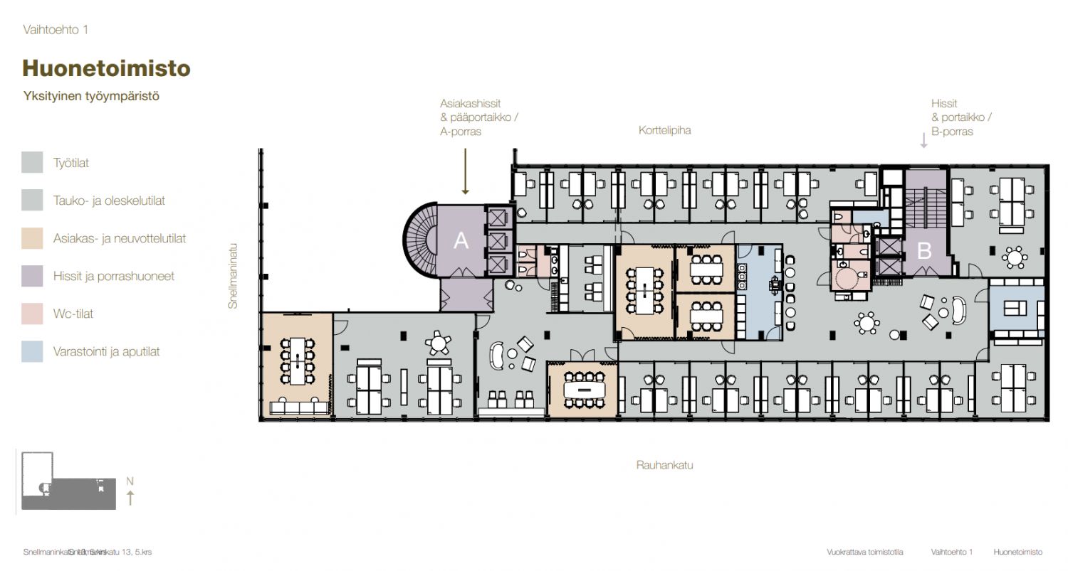 5.krs 705 m2 huonetoimistoluonnos