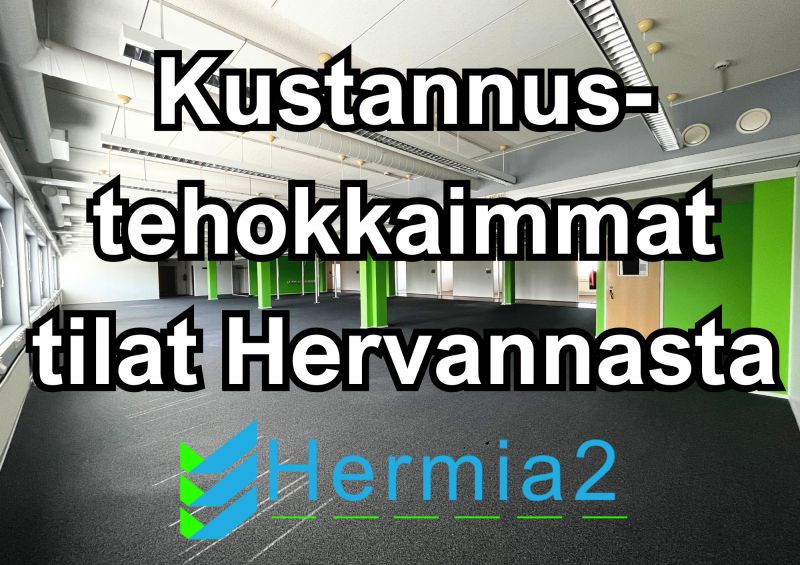 Kustannustehokasta  toimistotilaa 350-1 800m2.  Vuokrat alk. 9,9€/m2. OMISTAJA VUOKRAA!Tampereella Hermian teknologia-alueella erinomaisella, näkyvällä paikalla ja helposti saavutettavissa.  Paljon autopaikkoja (myös sähköauto),  bussipysäkki talon edustalla, ratikkapysäkki 350m. ja kaikki tar...
