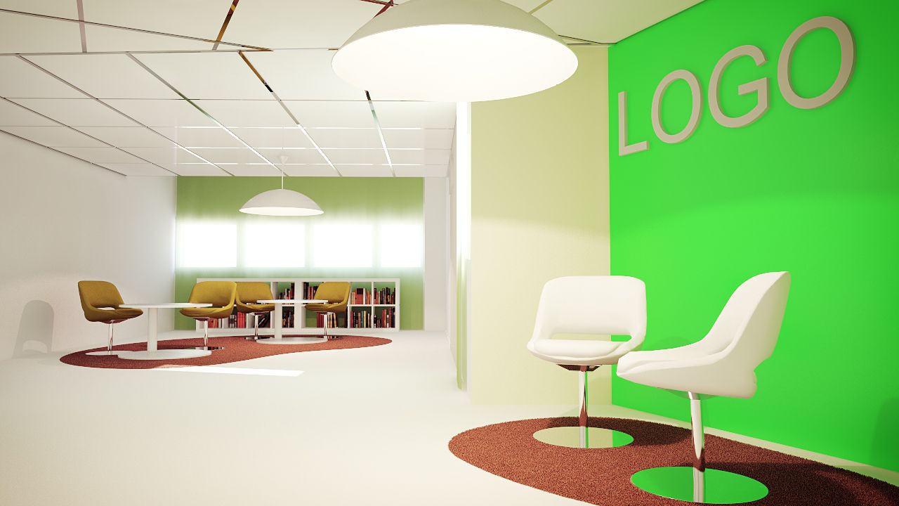 Havainnekuva toimistotilasta