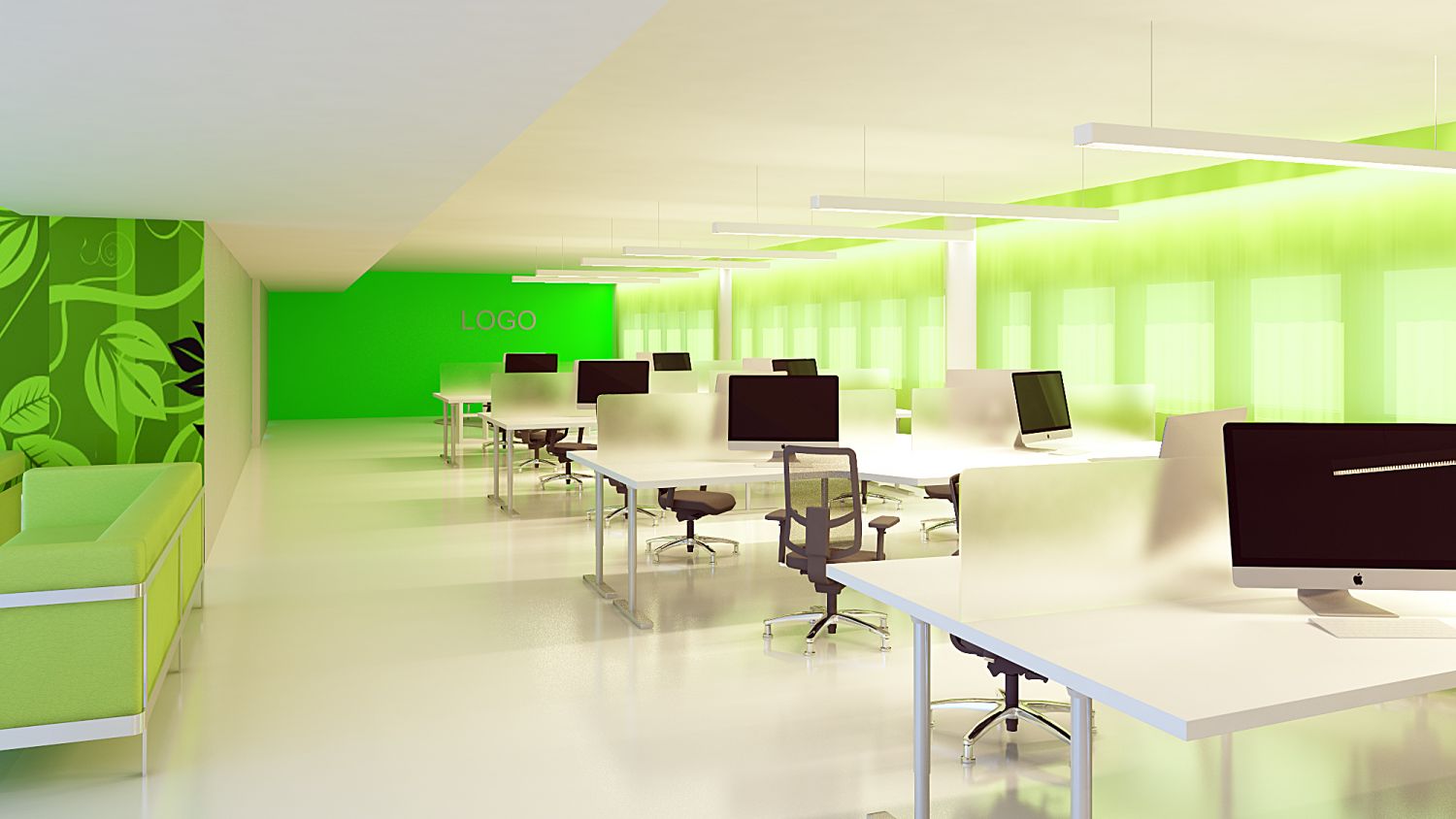 Havainnekuva toimistotilasta