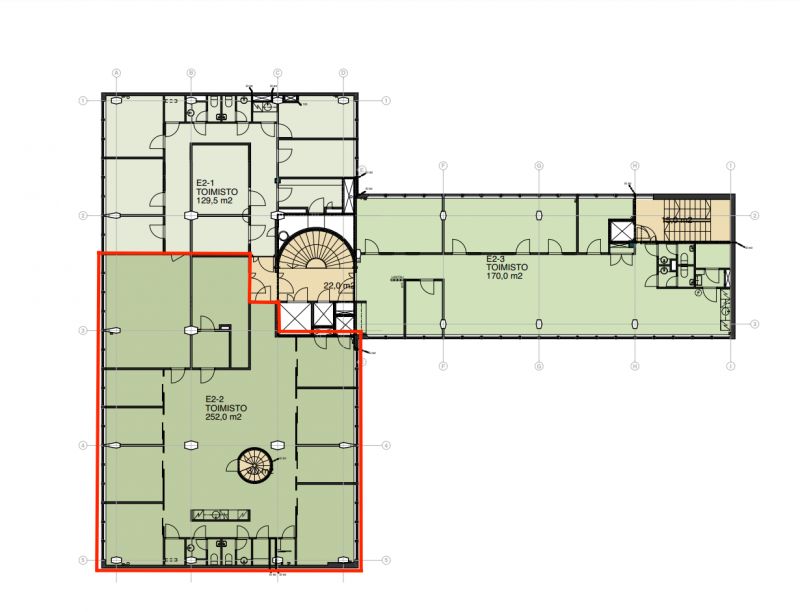 2.krs 252m2 pohjaluonnos