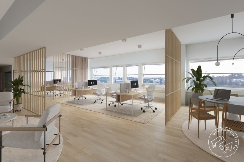 Esimerkki kohteen tiloista digiremontoituna.