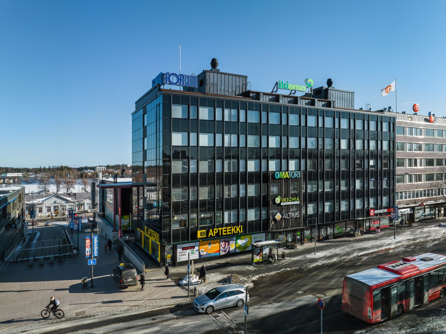 Ilmakuva läheltä kulmasta