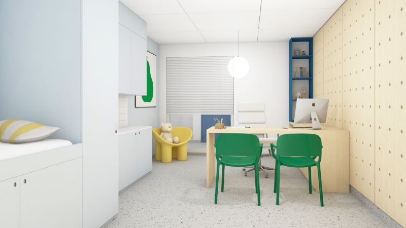 Visualisointikuva vastaanottohuoneesta