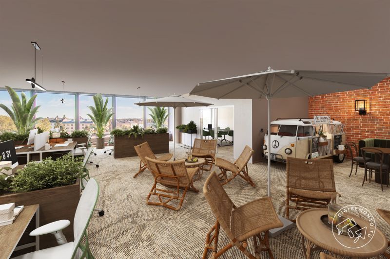 Unohda tylsä ja tavallinen ja unelmoi isosti. Kiinteistössä sijaitseva toimistotila digiremontoituna.