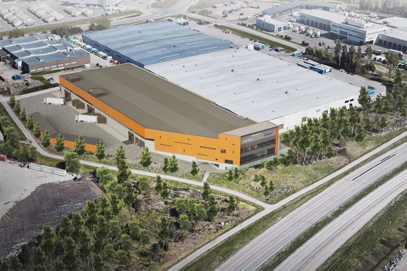 Vuokrattavana uutta, modernia, n. 9,4 m korkea varastotila sisältäen 224,7 m² parvitilaa.