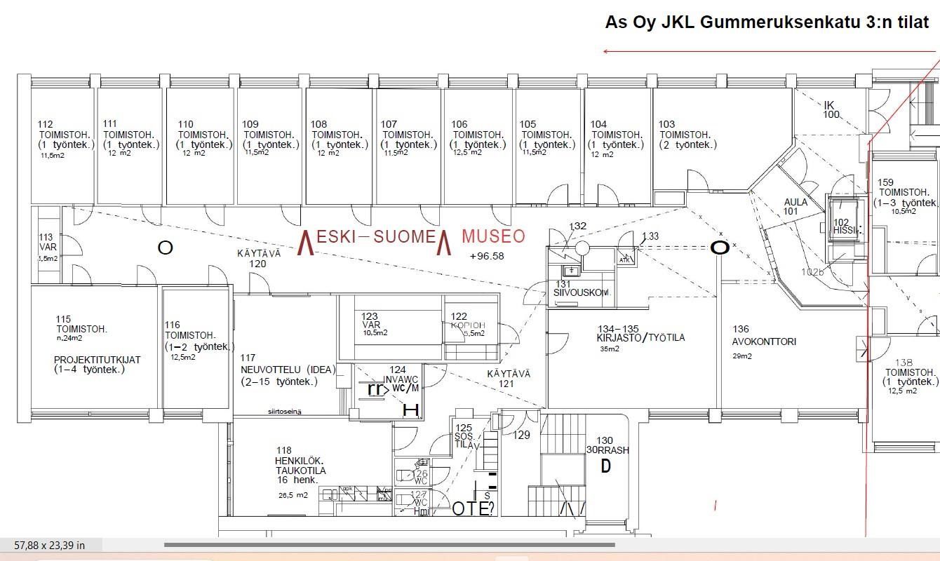 Vuokrataan keskustasta ruutukaava-alueelta, aivan kaupungintalon vierestä hyväkuntoista toimistotilaa. Tilat ovat kahdessa kerroksessa. Kerrosten välillä hissi. Ensimmäisessä kerroksessa pohjakuvan mukaisesti 11 toimistohuonetta, 5 neuvotteluhuonetta/tilavampaa toimistoa, wc.t, sos.tilat.(468m2) Toi...