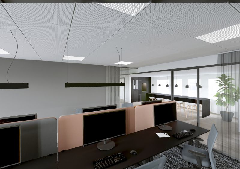 Havainnekuva 3. kerroksen toimistohuoneesta