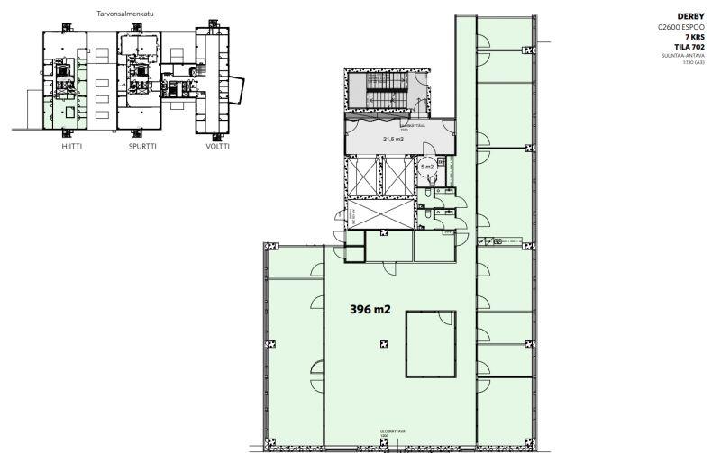 7.krs 396 m2 pohjaluonnos