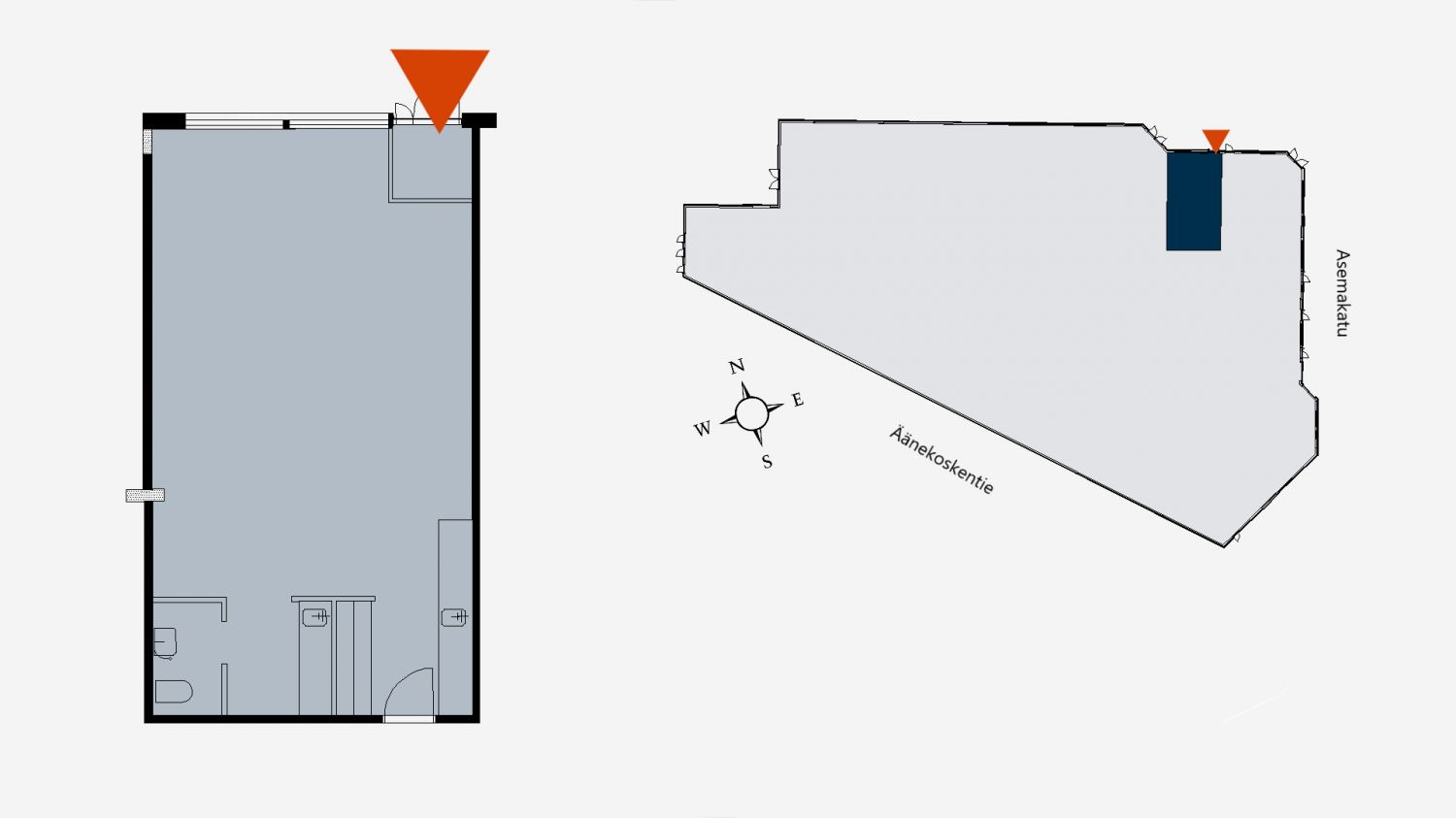 Tila soveltuu myymäläksi. Runsaasti asiakaspysäköintipaikkoja.