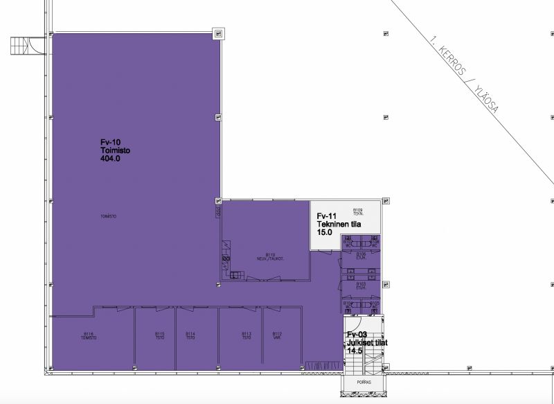 2. krs. toimisto 404 m² 