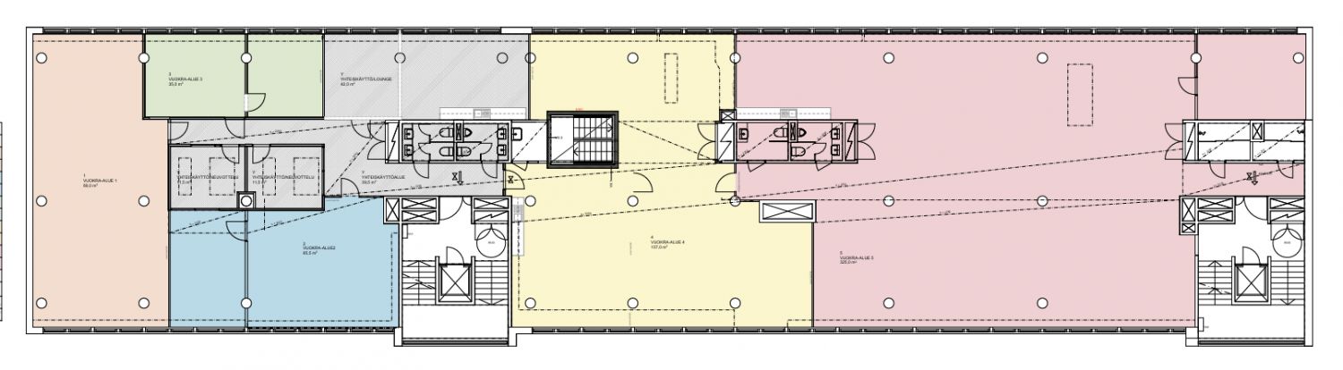 Luonnos tilojen jakamisesta