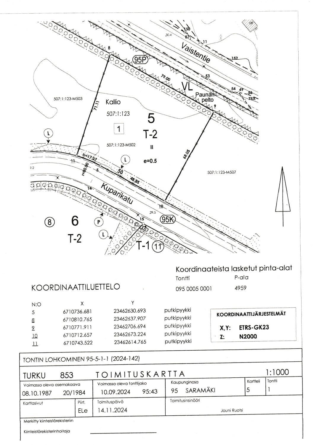 4959 m2 Teollisuus- ja Varastorakennusten Tontti Turun Saramäessä.