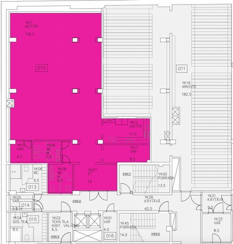 169,5 m² keittiötila