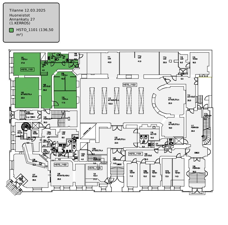 katutaso 137 m2 pohjakuva