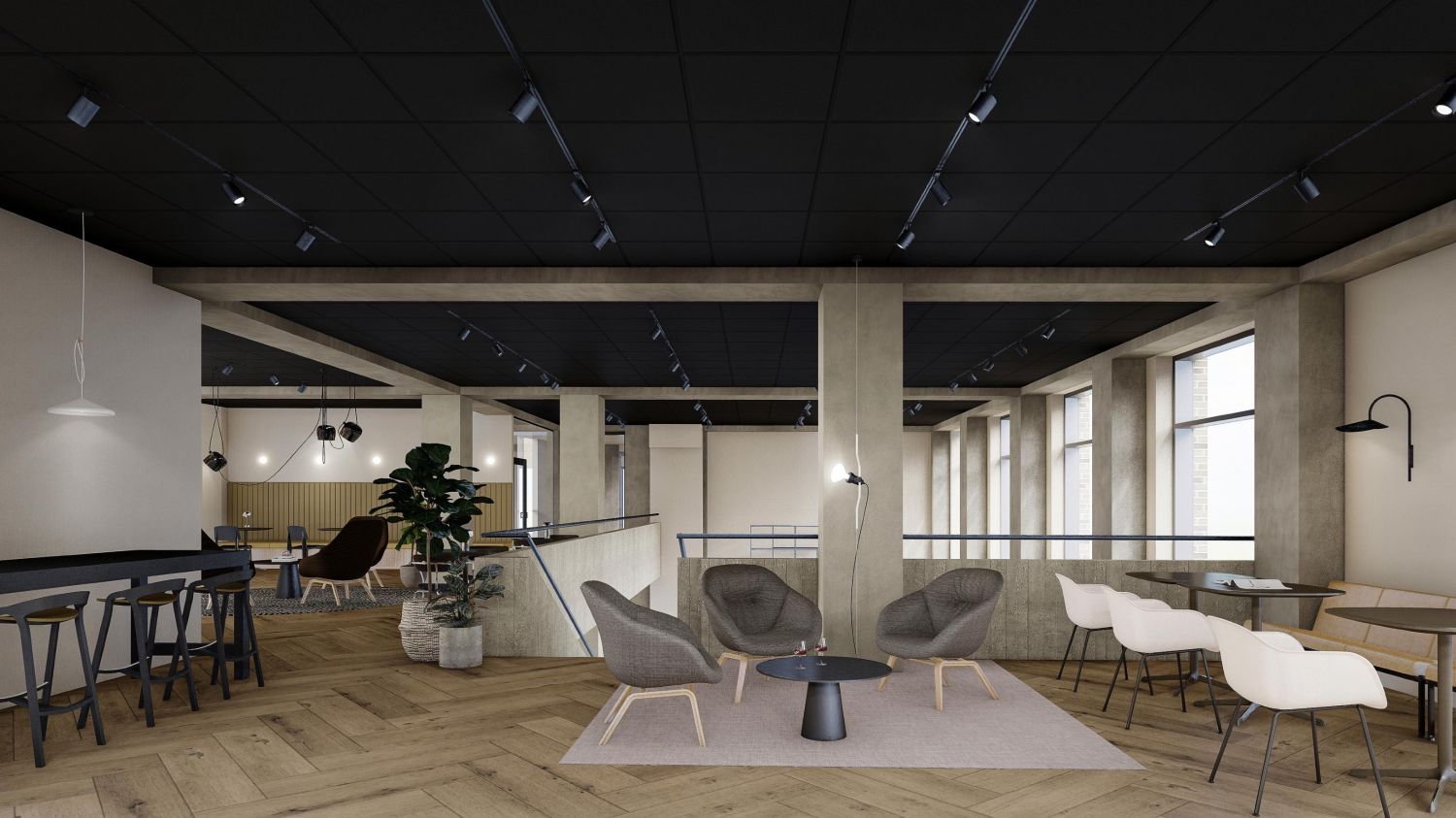 Visualisointi ravintolan yläkerrasta