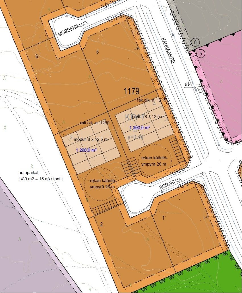 Tontinkäyttöluonnos vaihtoehto A