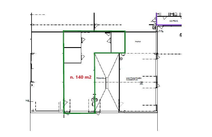 140 m2 tilan pohjakuva