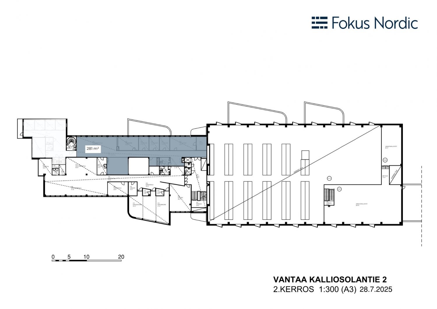 Vuokrataan toisen kerroksen 281 m²:n toimistotila omalla minikeittiöllä näkyvältä paikalta Kehä III:n varrelta! Tila on vapaa. Osa kuvista on virtuaalistailattuja kuvia tiloista.Tarjolla myös mui...