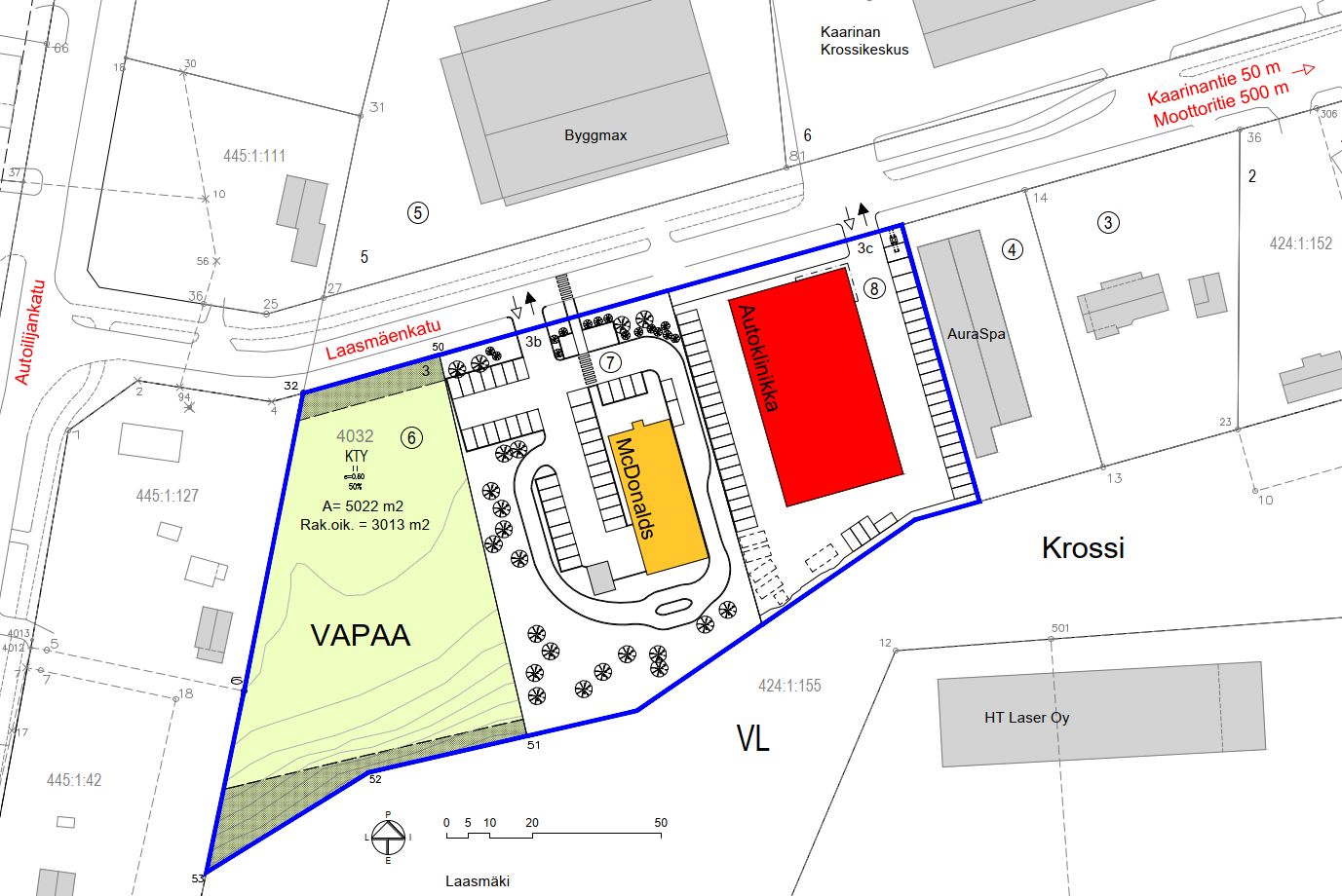 5 022 m² tontti Kaarinan Krossissa. 

Rakennusoikeus 3 013 k-m², toteutamme tilat built to suit -mallilla asiakkaan tarp...