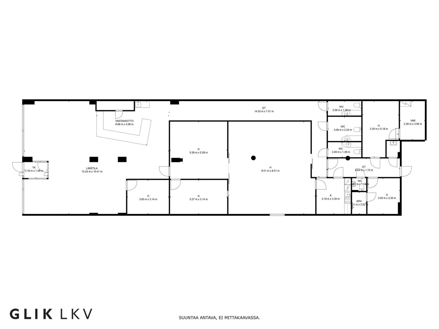 liikehuoneiston pohjapiirustus