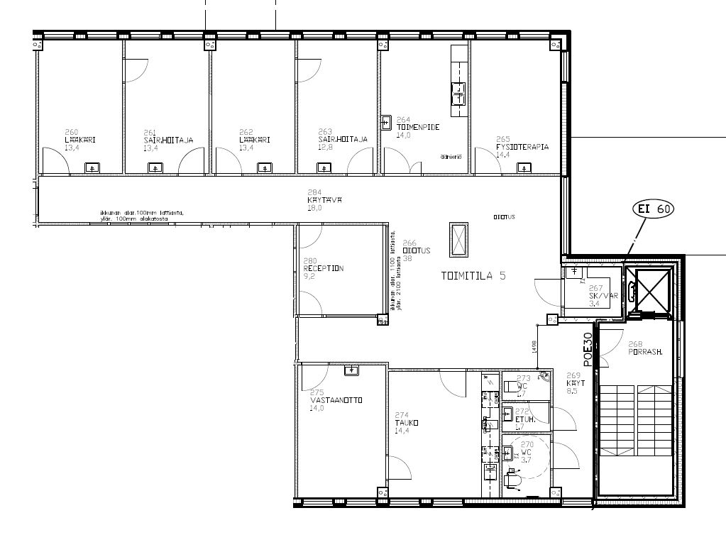 2. krs tilan pohjakuva