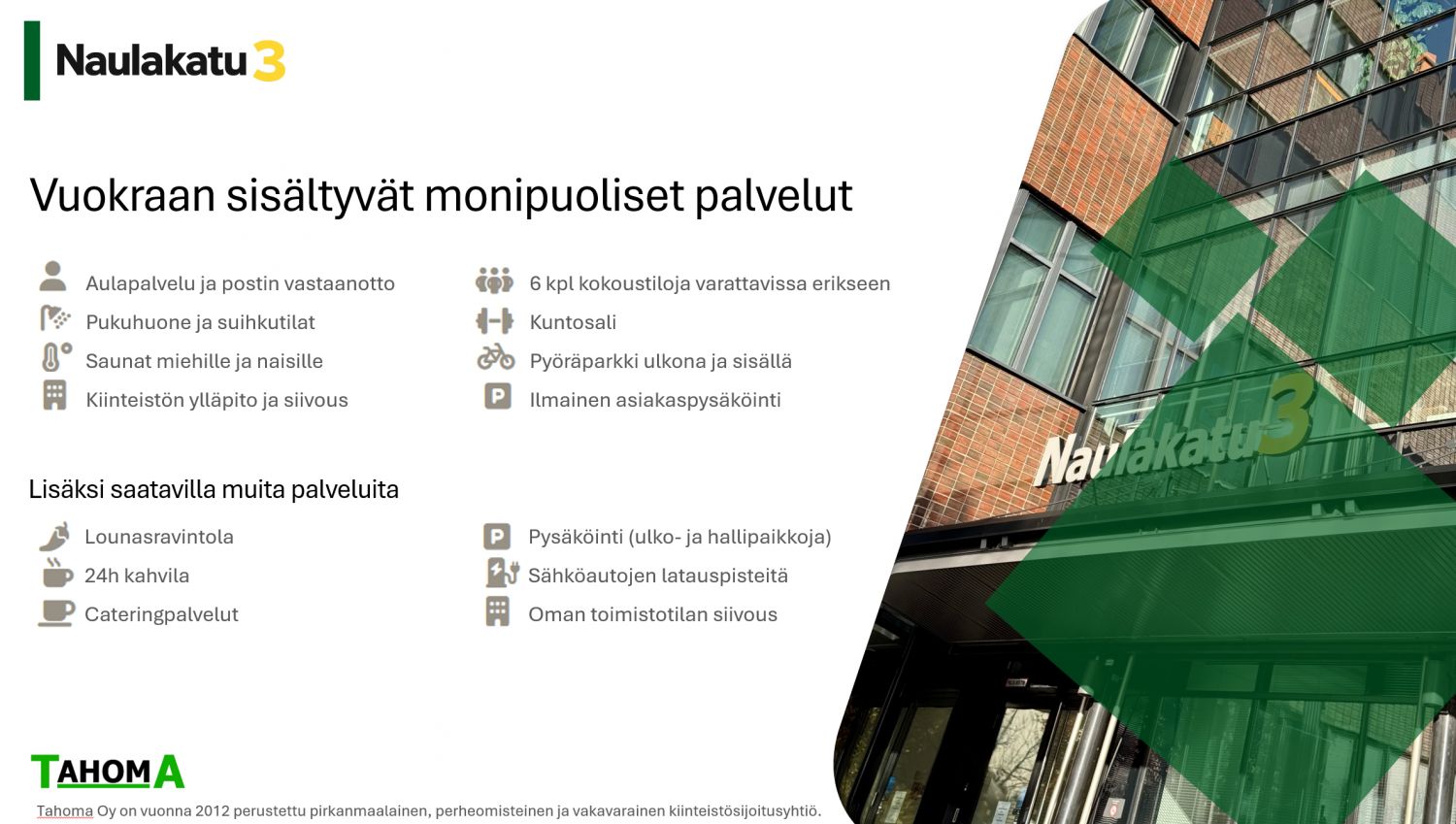 Vuokraan kuuluvat palvelut