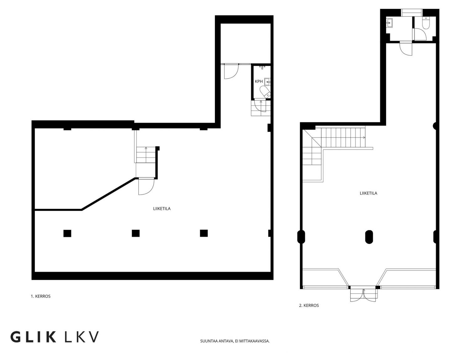 tilaa kahdessa kerroksessa