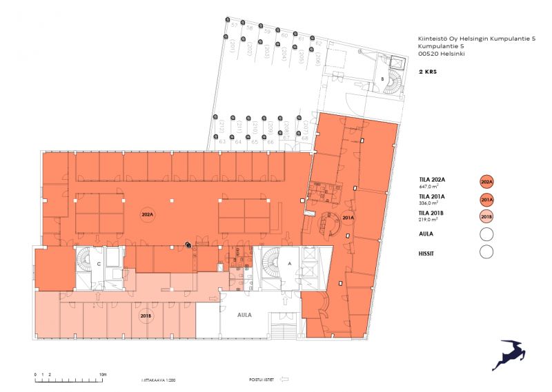 2.krs 219 m2 pohjakuvassa tila no 201B