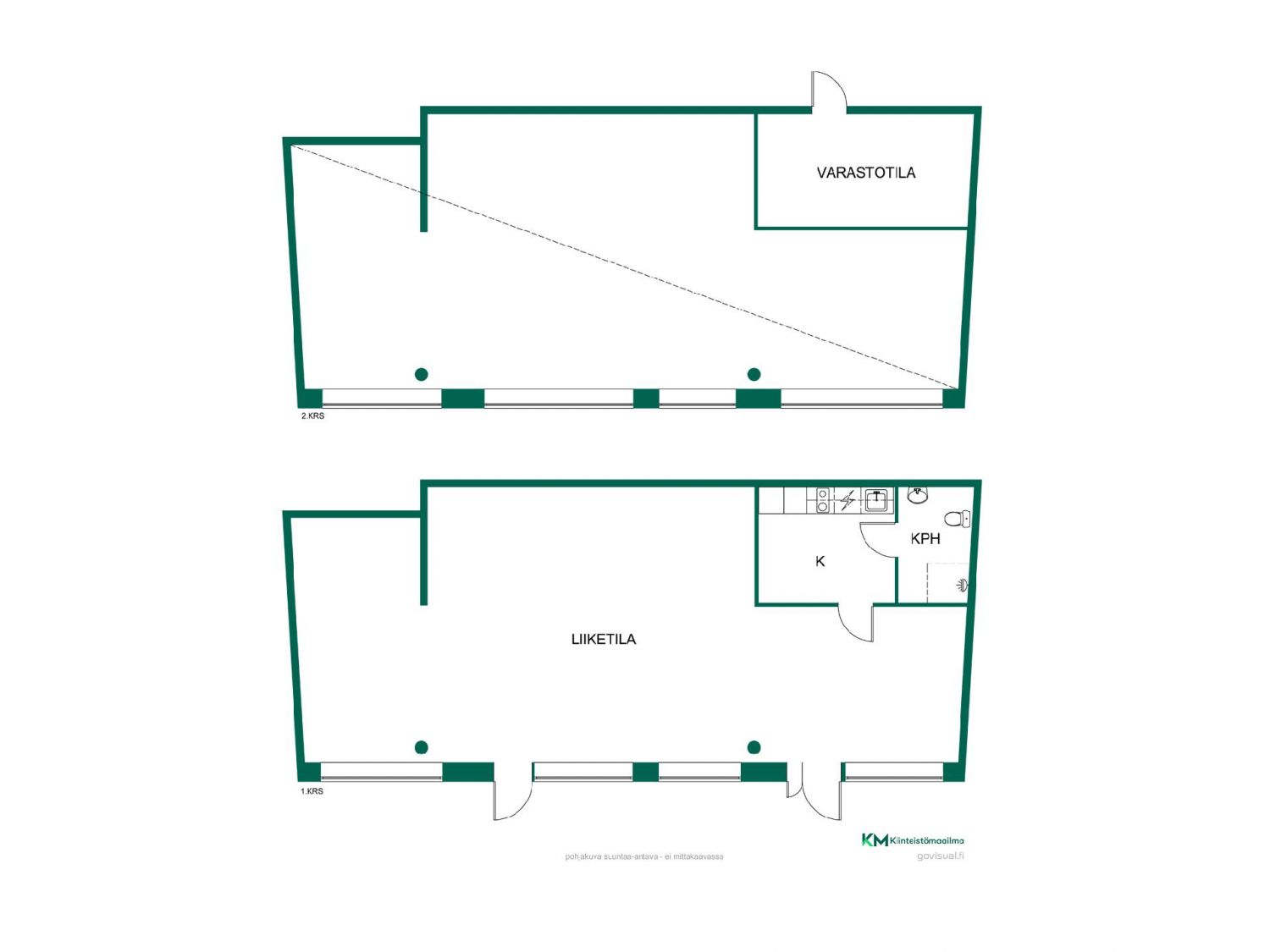 Tilassa 86,5m2 myymälätilaa sekä 12m2 varastotilaa