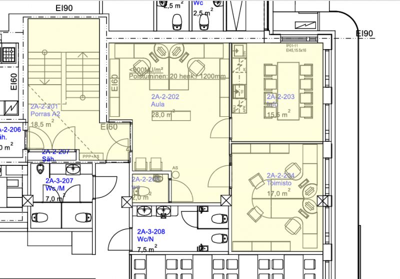 Pohjakuva 2 krs toimistotilat