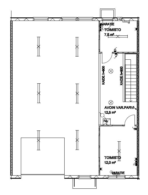 2. krs pohjakuva (kuvasta poiketen rakennettu isompi avoparvi)