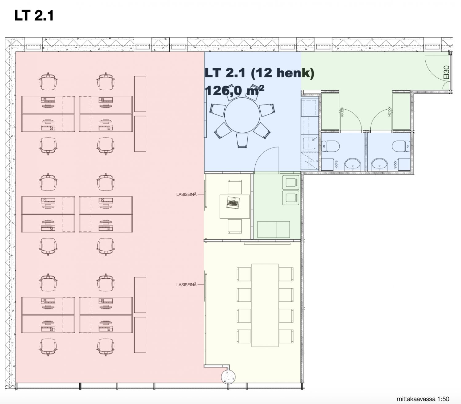 Centre toimistotila 126 m2_2. krs