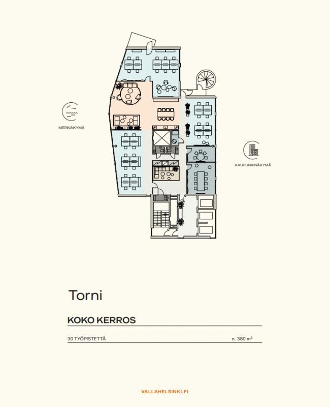 Torni kerroskuva 380 m2