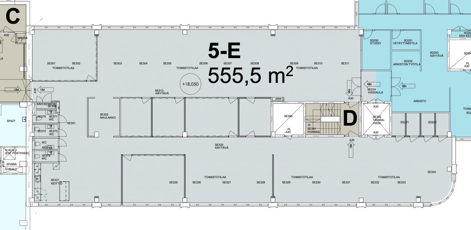 555,5 m²