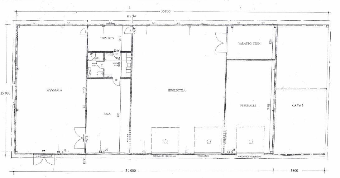 Myylärakennuksen ohjeellinen pohja