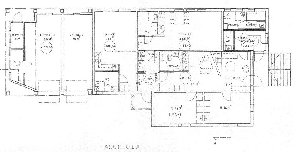 Majoitusrakennus pohjakuva